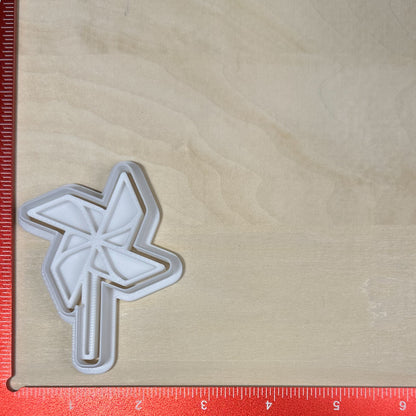 Pinwheel - Custom 3D Printed Cookie Cutter + Stamp Combo