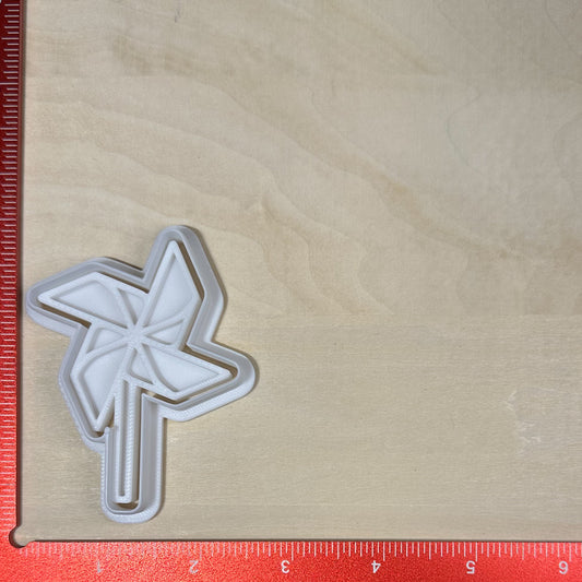 Pinwheel - Custom 3D Printed Cookie Cutter + Stamp Combo
