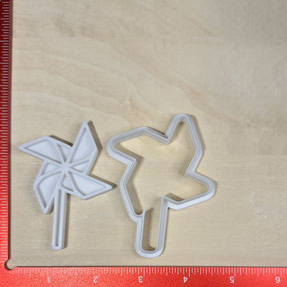 Pinwheel - Custom 3D Printed Cookie Cutter + Stamp Combo