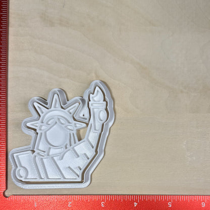 Lady Liberty - Custom 3D Printed Cookie Cutter + Stamp Combo