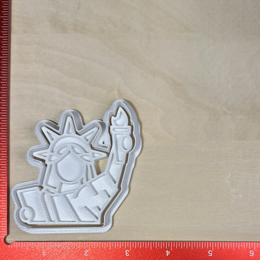 Lady Liberty - Custom 3D Printed Cookie Cutter + Stamp Combo