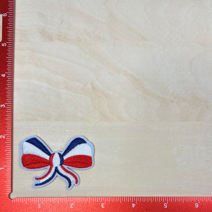 Red, White, and Blue Bow - Embroidered Patch