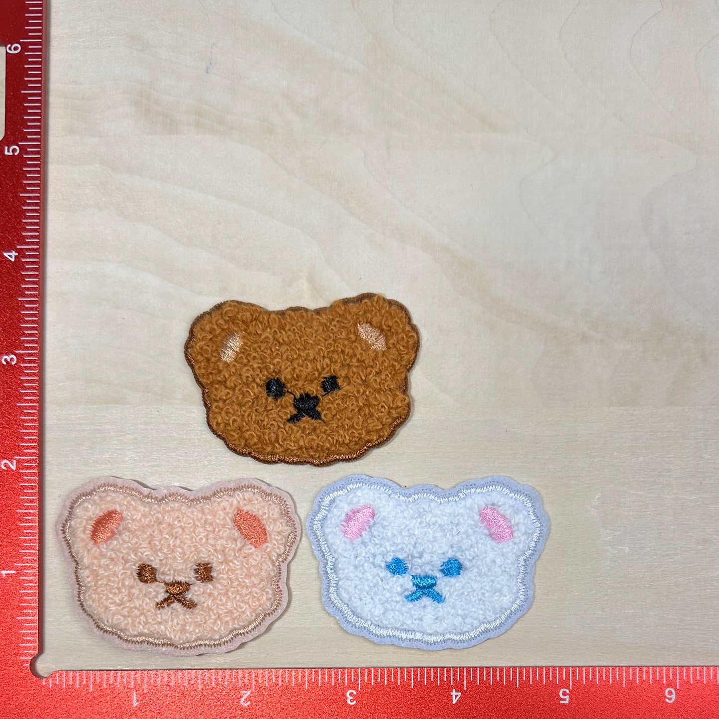 Teddy Bear Heads - Chenille Patch