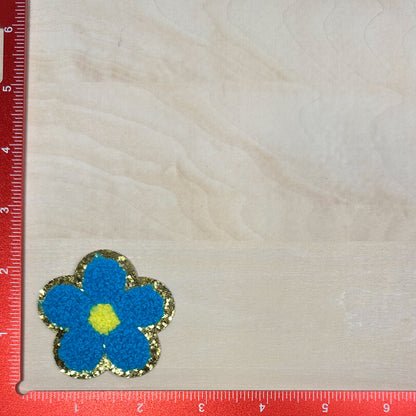 Flower, Blue - Chenille Patch
