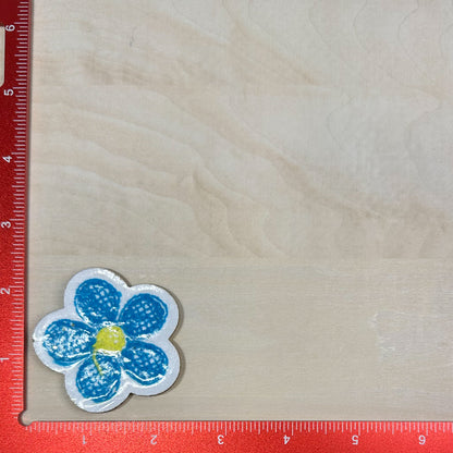 Flower, Blue - Chenille Patch