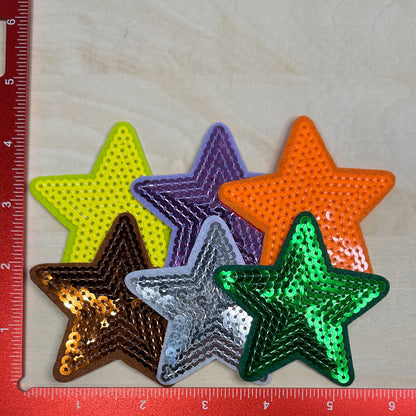 Stars, Multi Colors - Sequin Patch