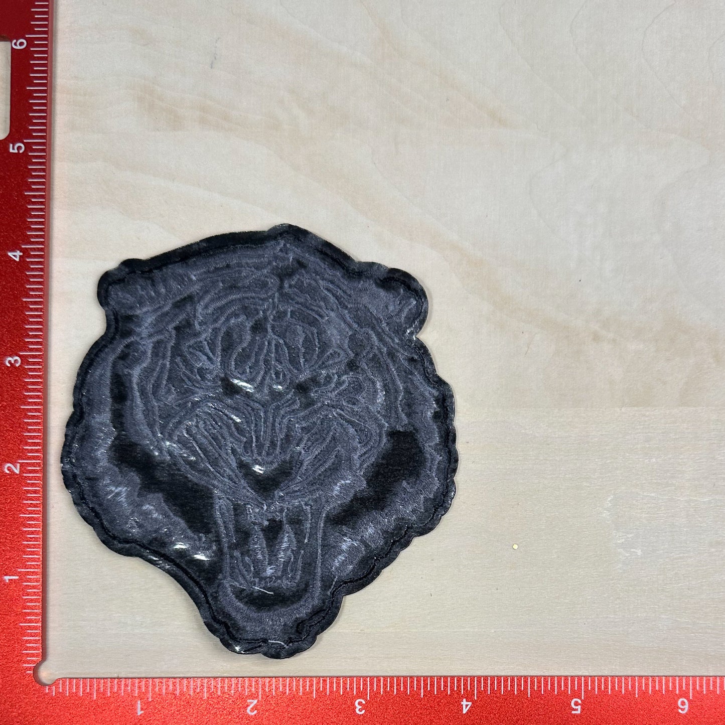 Tiger Head, Black and Gray - Embroidered Patch