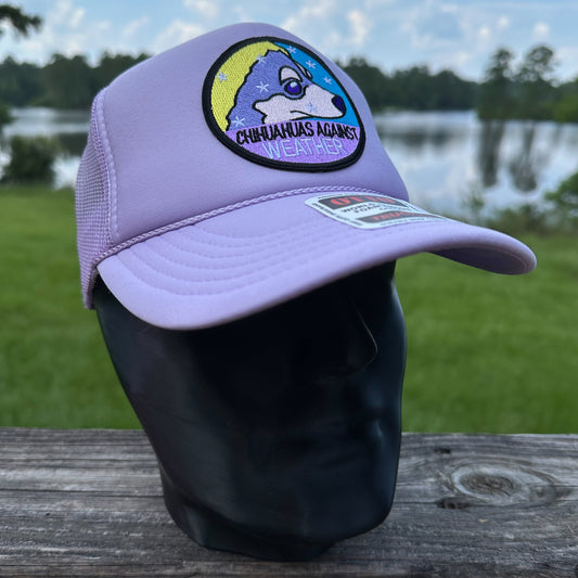Chihuahuas Against Weather | Lavender Otto Foam Front Rope Trucker Hat
