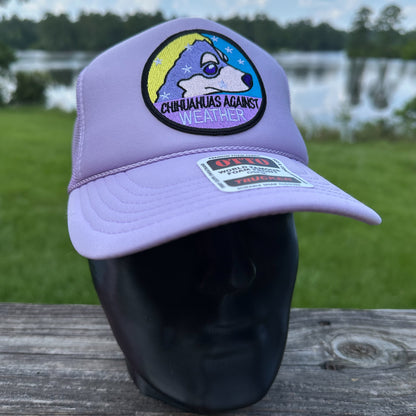 Chihuahuas Against Weather | Lavender Otto Foam Front Rope Trucker Hat