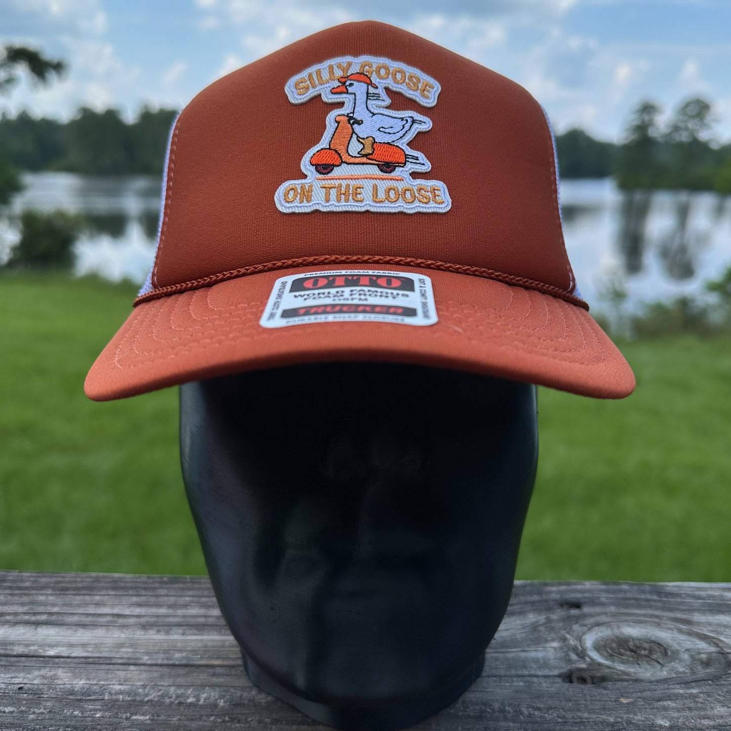 Silly Goose on the Loose | Burnt Orange Otto Foam Front Rope Trucker Hat