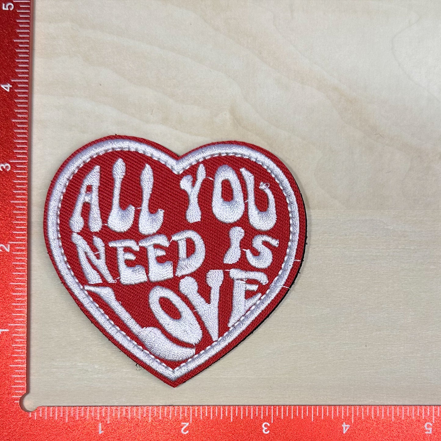 All You Need is Love - Embroidered Patch with Hook & Loop Backing