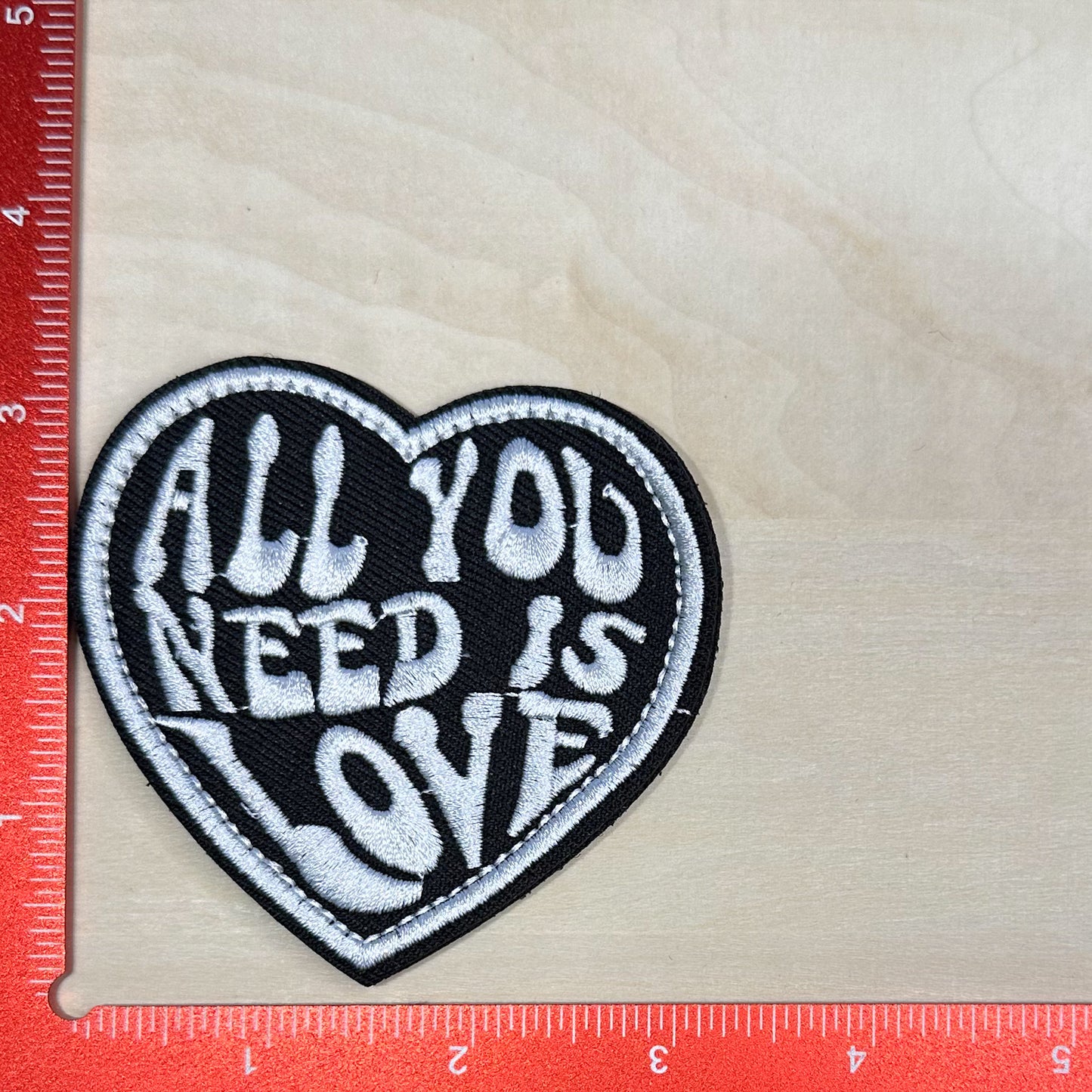 All You Need is Love - Embroidered Patch with Hook & Loop Backing