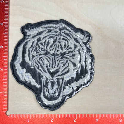 Tiger Head, Black and White - Embroidered Patch