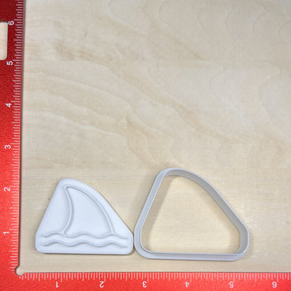 Shark Fin - Custom 3D Printed Cookie Cutter + Stamp Combo