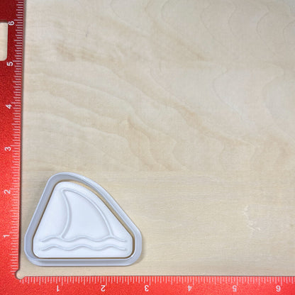 Shark Fin - Custom 3D Printed Cookie Cutter + Stamp Combo