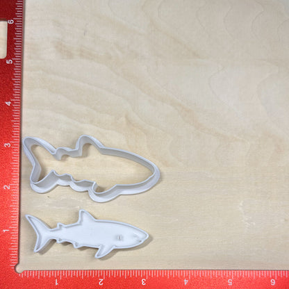 Sharks - Custom 3D Printed Cookie Cutter + Stamp Combo