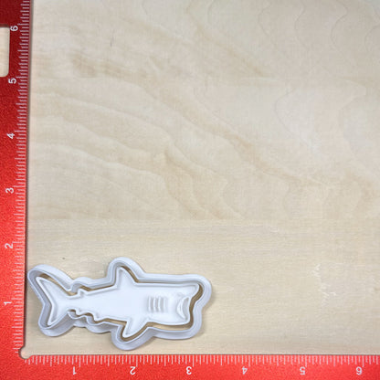 Sharks - Custom 3D Printed Cookie Cutter + Stamp Combo