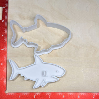 Sharks - Custom 3D Printed Cookie Cutter + Stamp Combo