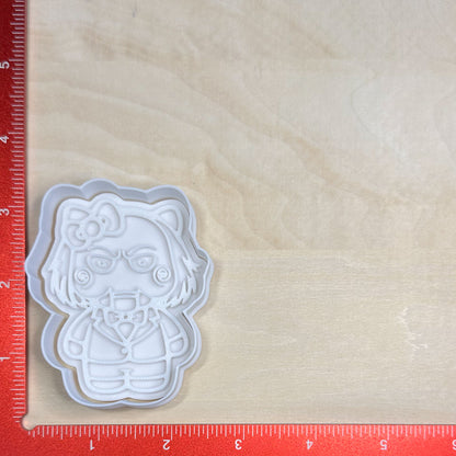 Hello Kitty Horror - Custom 3D Printed Cookie Cutter + Stamp Combo