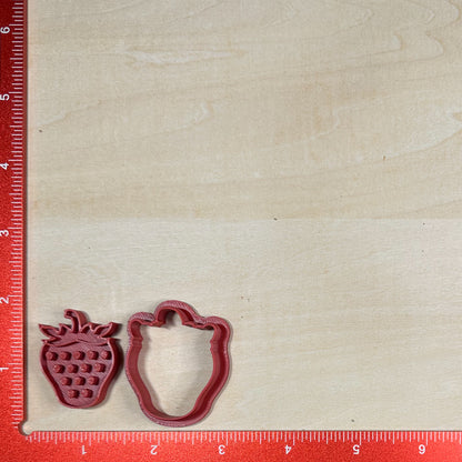 Fruits & Veggies, Mini Cutters - Custom 3D Printed Cookie Cutter + Stamp Combo