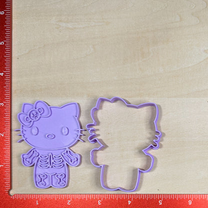 Hello Kitty Halloween - Custom 3D Printed Cookie Cutter + Stamp Combo