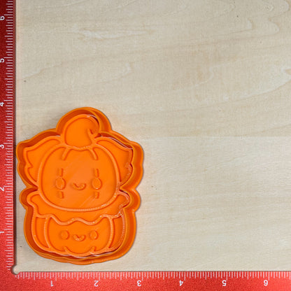 Pennywise Pumpkin - Custom 3D Printed Cookie Cutter + Stamp Combo