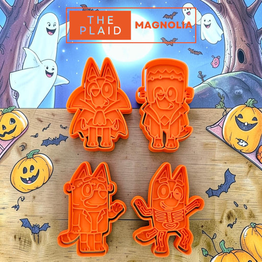 Bluey Halloween - Custom 3D Printed Cookie Cutter + Stamp Combo