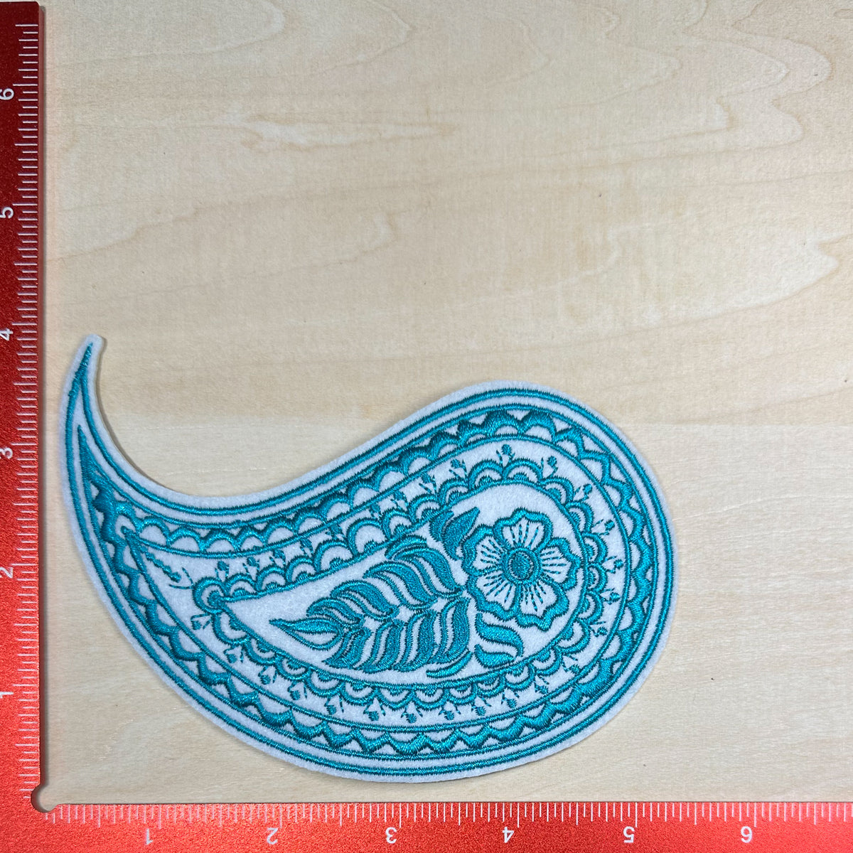 Paisley, Blue and White - Embroidered Patch