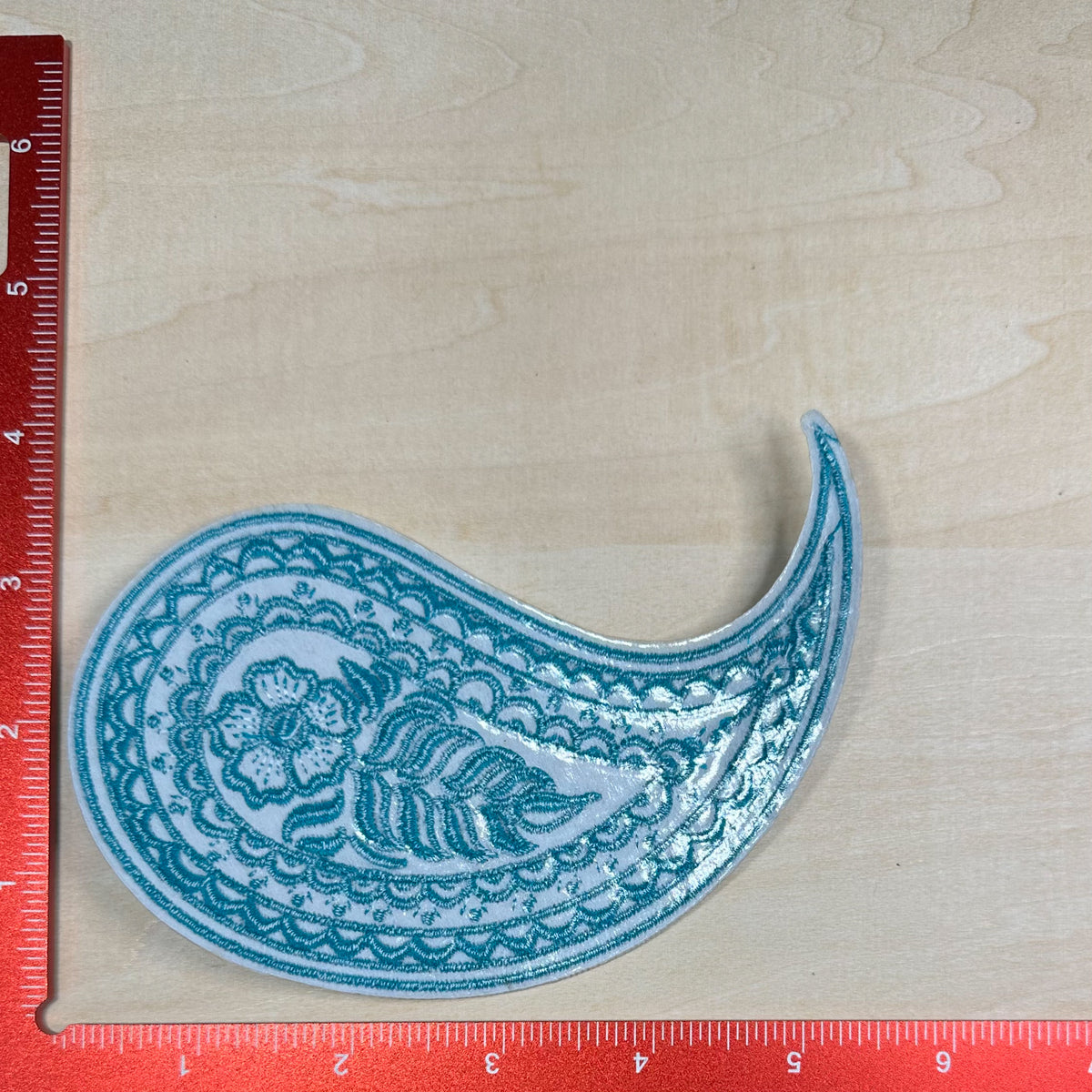 Paisley, Blue and White - Embroidered Patch