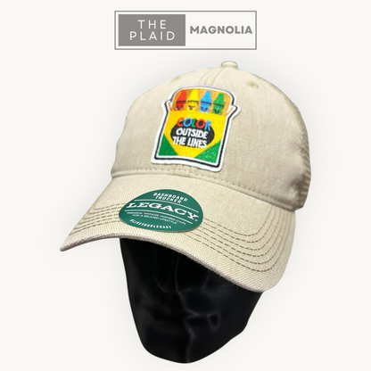 Color Outside the Lines | Legacy Dashboard Trucker Hat | Tan Khaki Cap