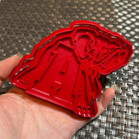 Elephant with A - Custom 3D Printed Cookie Cutter + Stamp Combo