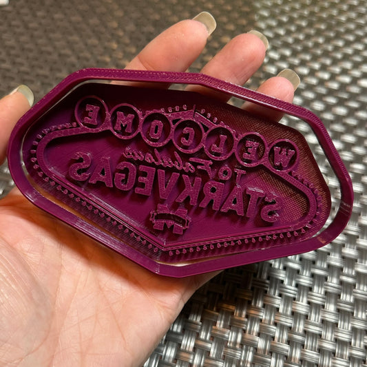 Starkvegas Sign - Custom 3D Printed Cookie Cutter + Stamp Combo