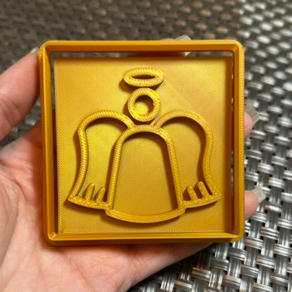 Angel - Custom 3D Printed Cookie Cutter + Stamp Combo