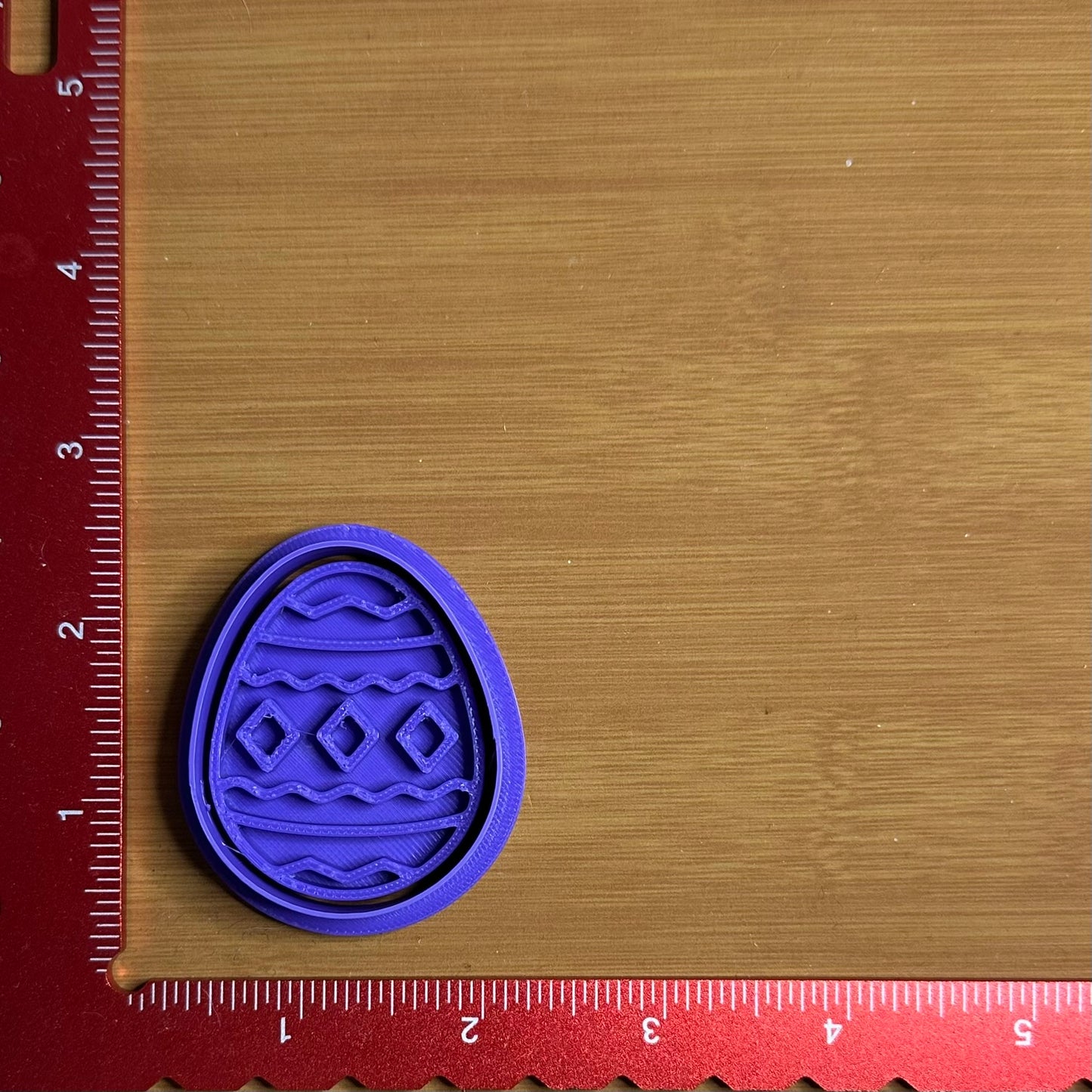 Easter Egg with Diamond Pattern - Custom 3D Printed Cookie Cutter + Stamp Combo