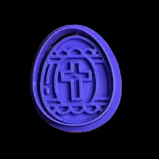 Easter Egg with Cross - Custom 3D Printed Cookie Cutter + Stamp Combo