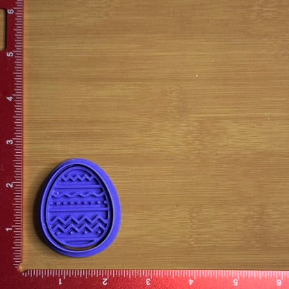 Easter Egg with Dots & Chevrons - Custom 3D Printed Cookie Cutter + Stamp Combo