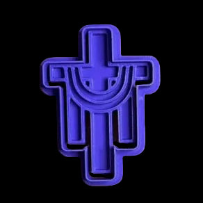 Cross with Sash - Custom 3D Printed Cookie Cutter + Stamp Combo