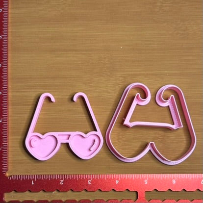 Heart Shaped Glasses - Custom 3D Printed Cookie Cutter + Stamp Combo