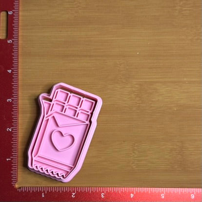 Chocolate Bar - Custom 3D Printed Cookie Cutter + Stamp Combo