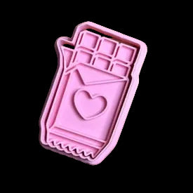 Chocolate Bar - Custom 3D Printed Cookie Cutter + Stamp Combo