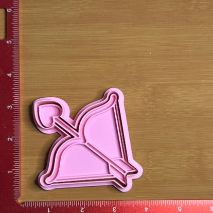 Cupid's Bow - Custom 3D Printed Cookie Cutter + Stamp Combo
