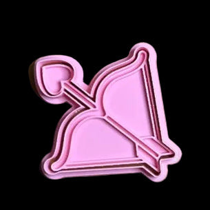 Cupid's Bow - Custom 3D Printed Cookie Cutter + Stamp Combo