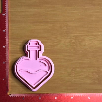 Love Potion - Custom 3D Printed Cookie Cutter + Stamp Combo
