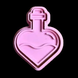 Love Potion - Custom 3D Printed Cookie Cutter + Stamp Combo