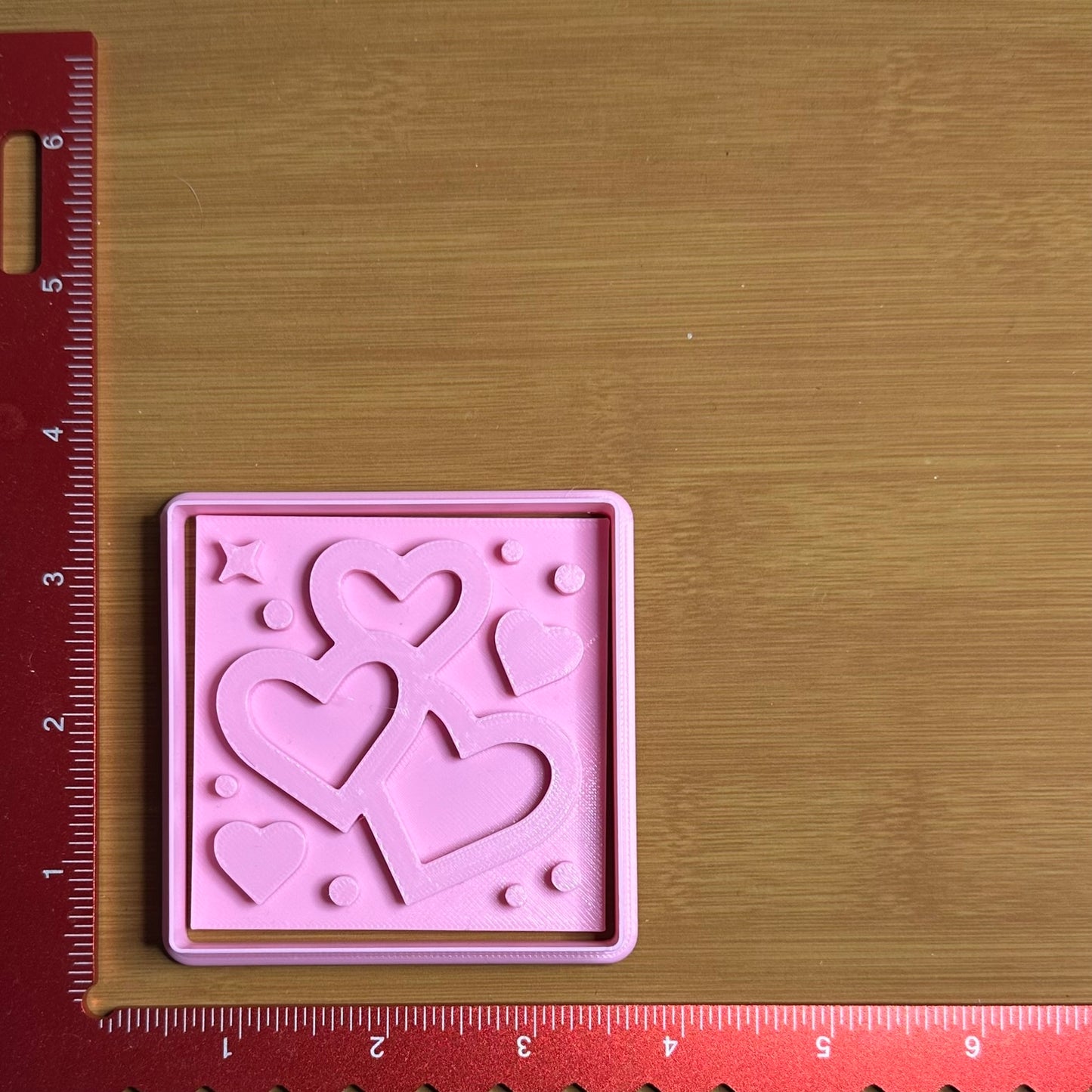 Heart Pattern - Custom 3D Printed Cookie Cutter + Stamp Combo