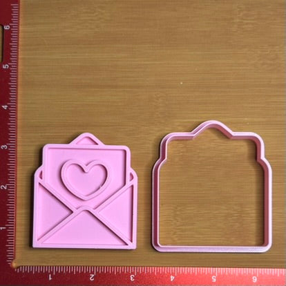 Love Letter - Custom 3D Printed Cookie Cutter + Stamp Combo