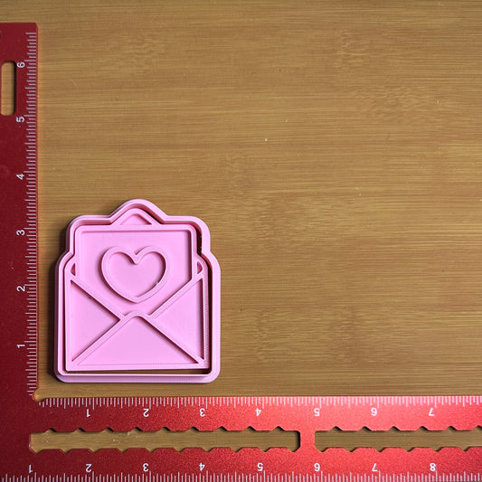 Love Letter - Custom 3D Printed Cookie Cutter + Stamp Combo