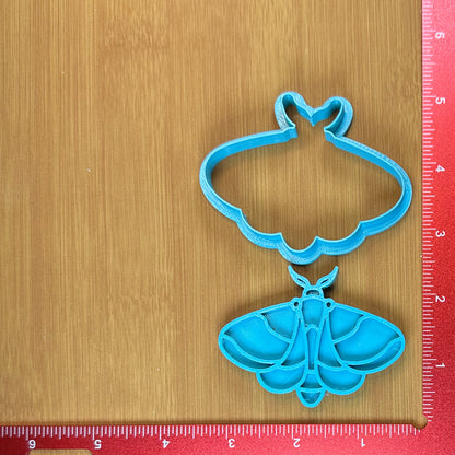 Moth - Custom 3D Printed Cookie Cutter + Stamp Combo