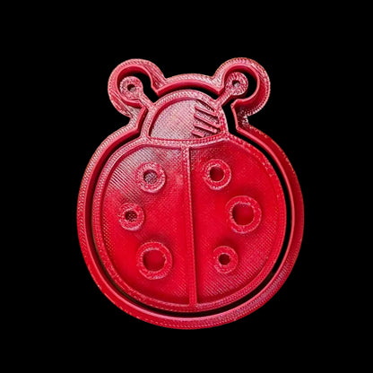Ladybug - Custom 3D Printed Cookie Cutter + Stamp Combo