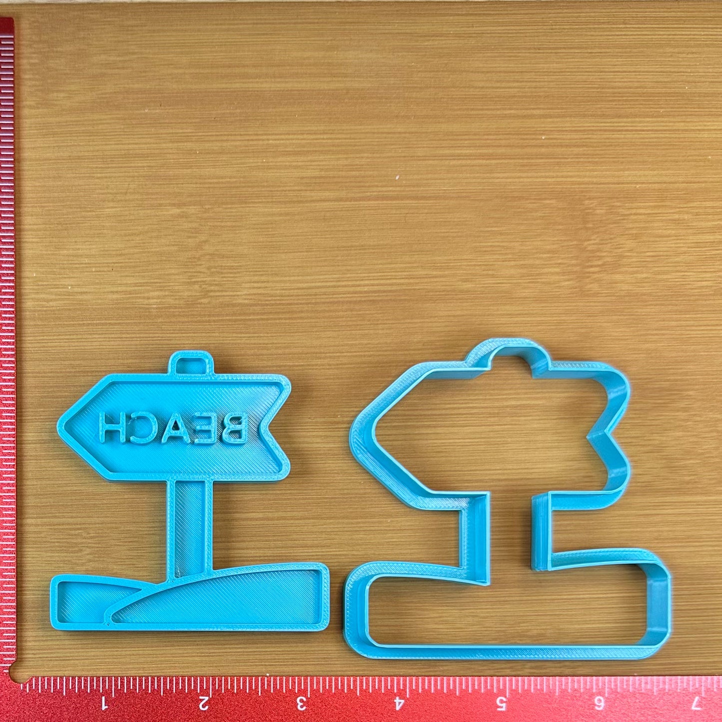 Beach Sign - Custom 3D Printed Cookie Cutter + Stamp Combo